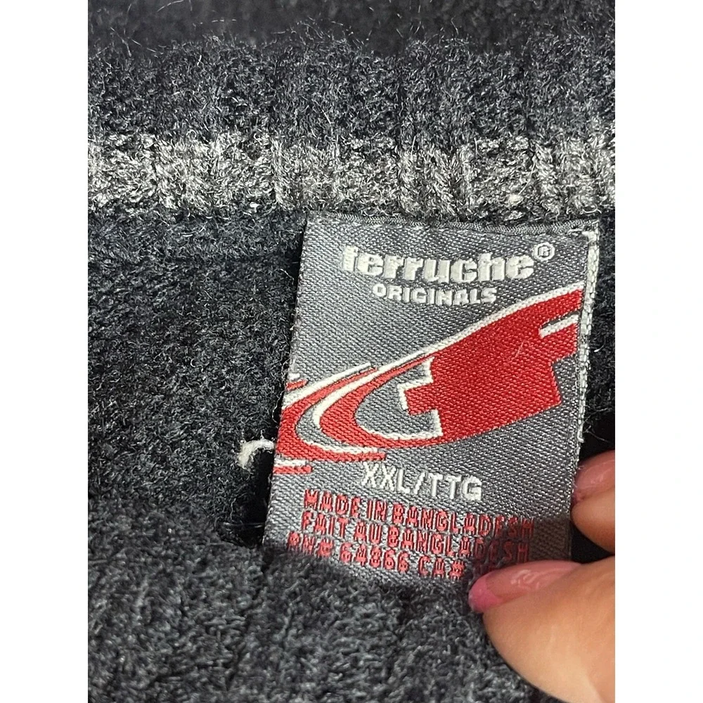 Y2K Vintage Ferruche Sweater Ribbed Raver Cyber Mall Black Men's XXL D0102‎